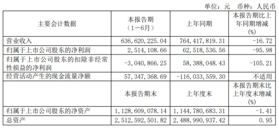 宏微科技上半年业绩