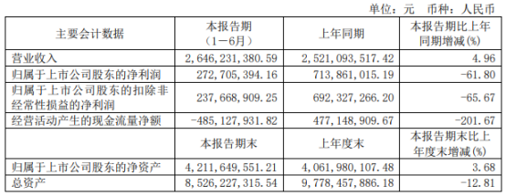 高测股份上半年业绩