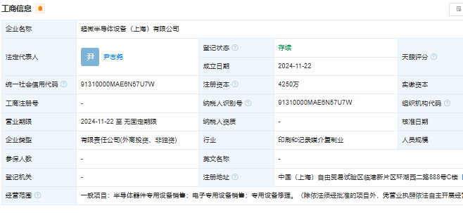 中微公司参股成立新公司