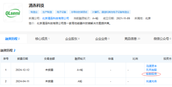 清连科技新一轮融资